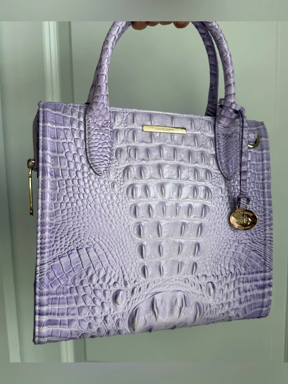 Brahmin Small Caroline Satchel Gentle Lavender Melbourne Leather